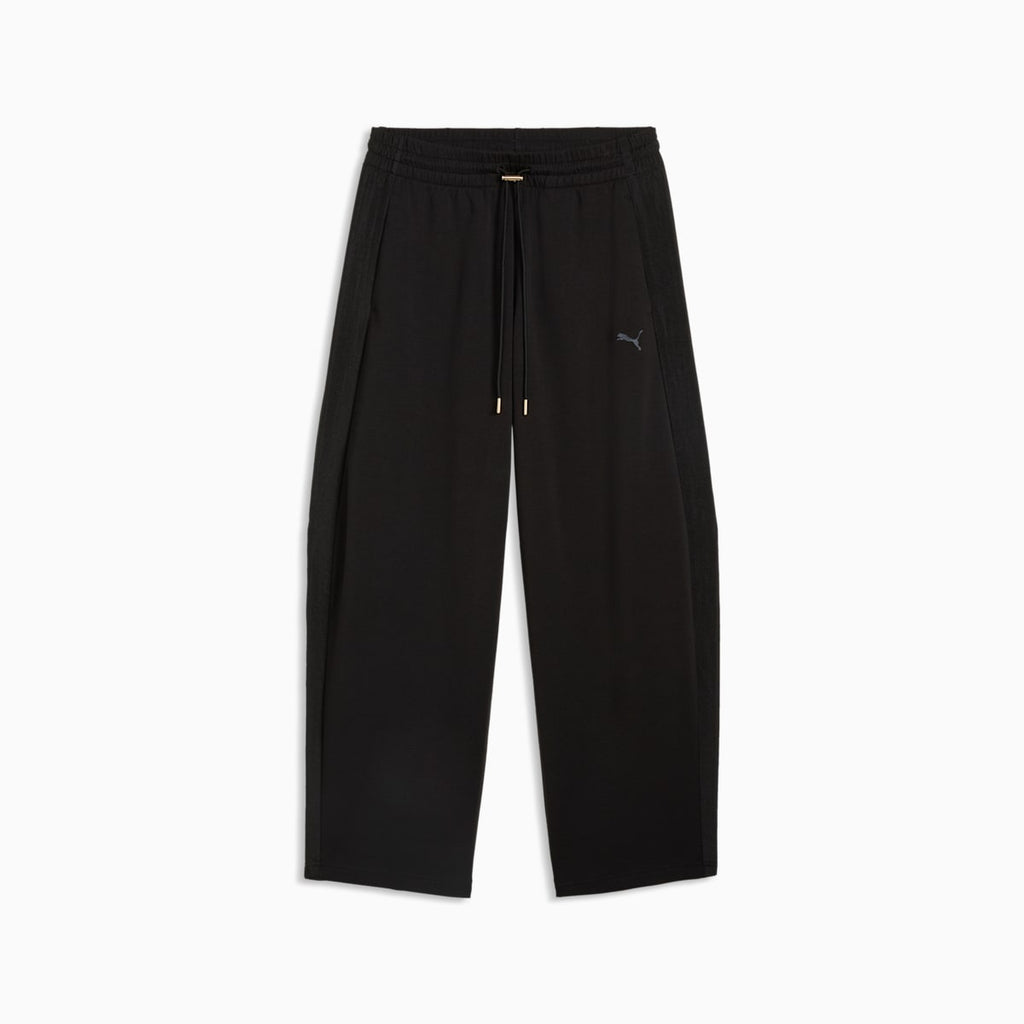 HER Relaxed Barrel Leg Pants Women - PUMA Black - front on white background