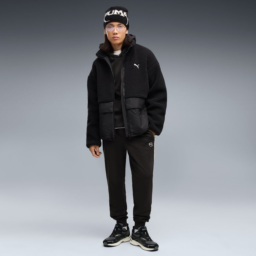 Essentials Elevated Men's Sweatpants - PUMA Black-warm white - on model