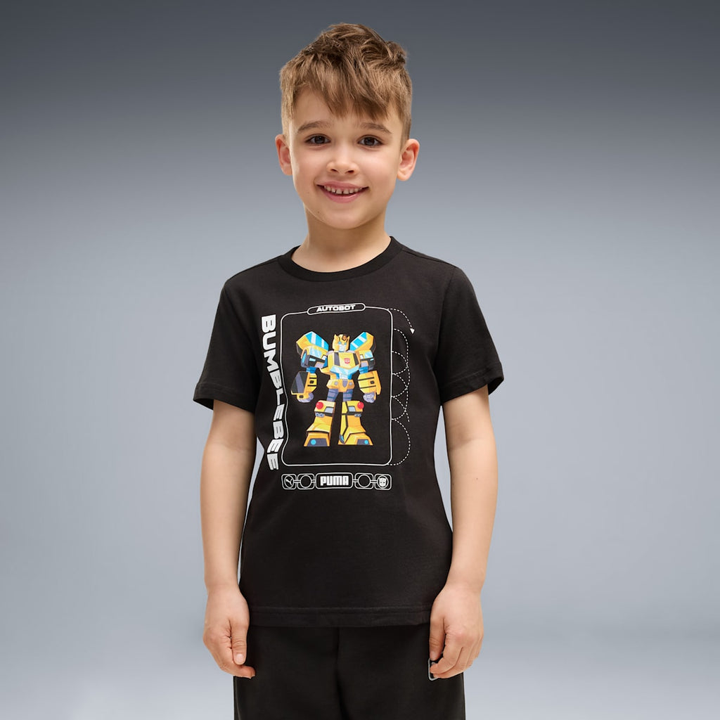 PUMA x TRANSFORMERS Graphic Tee Kids - PUMA Black - on model