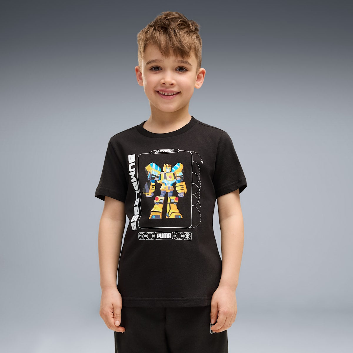 PUMA x TRANSFORMERS Graphic Tee Kids - PUMA Black - on model