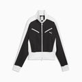 T7 Retro Track Jacket Women - PUMA Black-PUMA White - front on white background