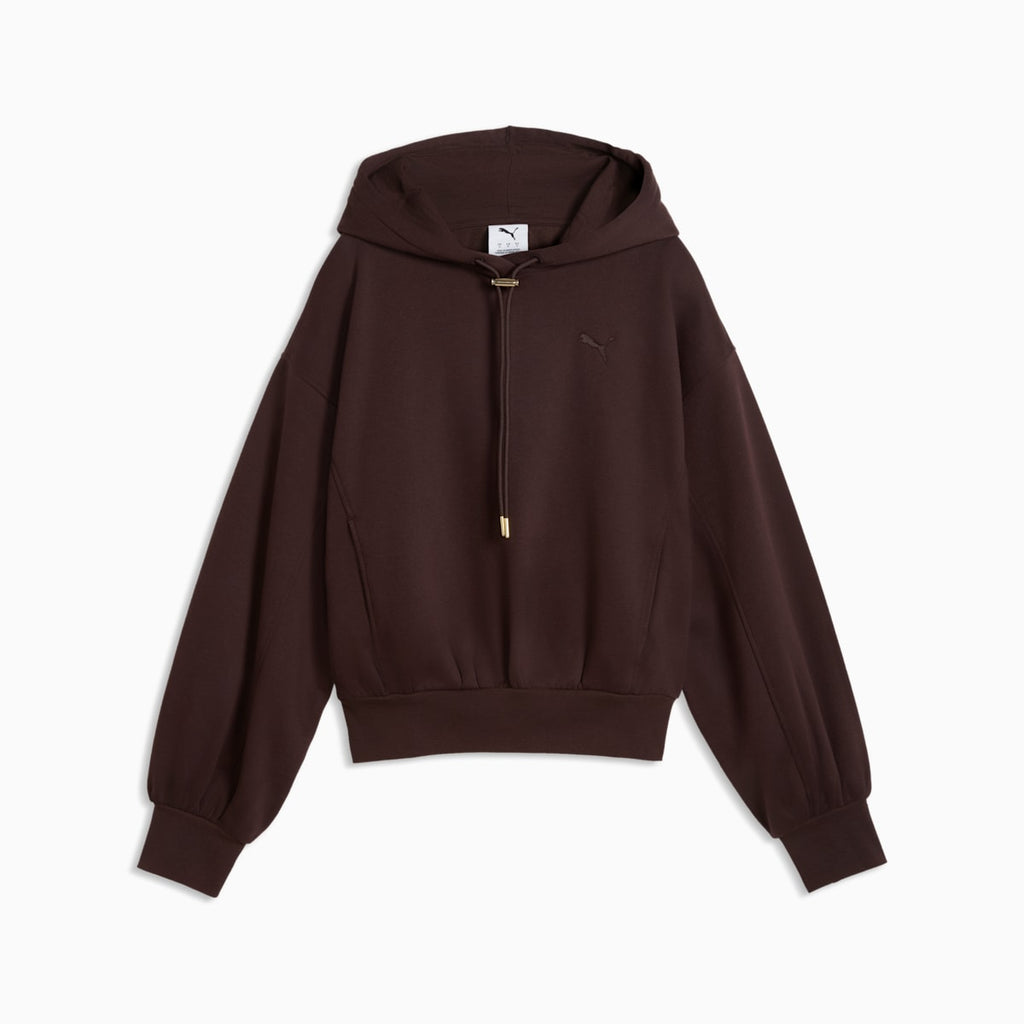 HER Relaxed Fleece Hoodie Women - Chocolate Fondue - front on white background