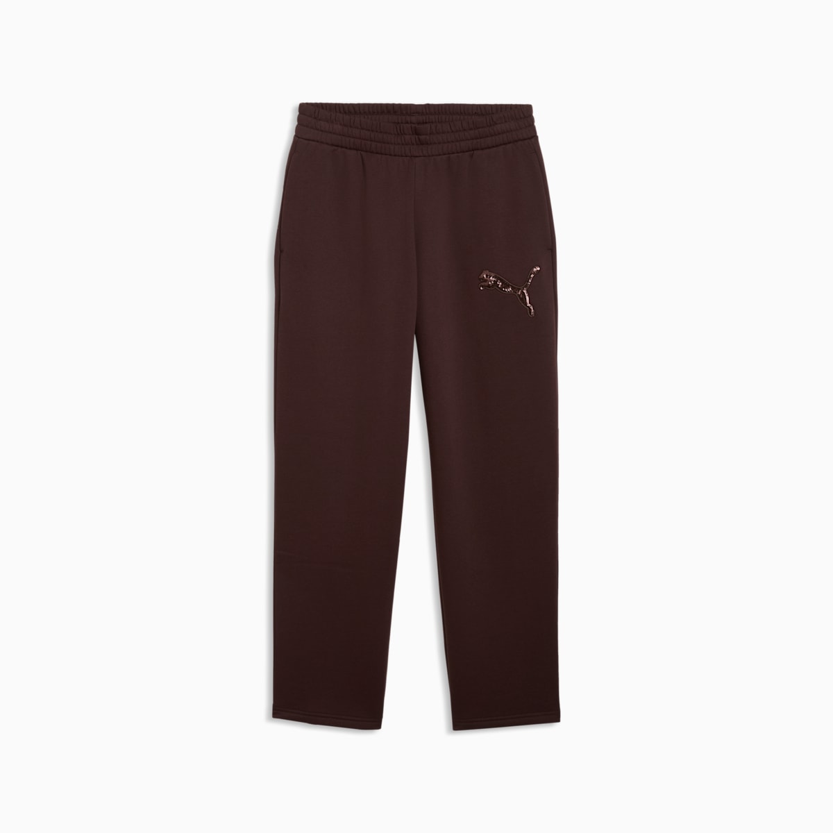 Essentials Sequins Fleece Comfort Pants Women - Chocolate Fondue - front on white background