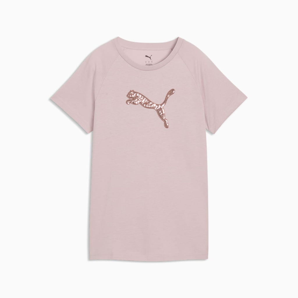 Essentials Sequins Tee Women - Misty Pink - front on white background