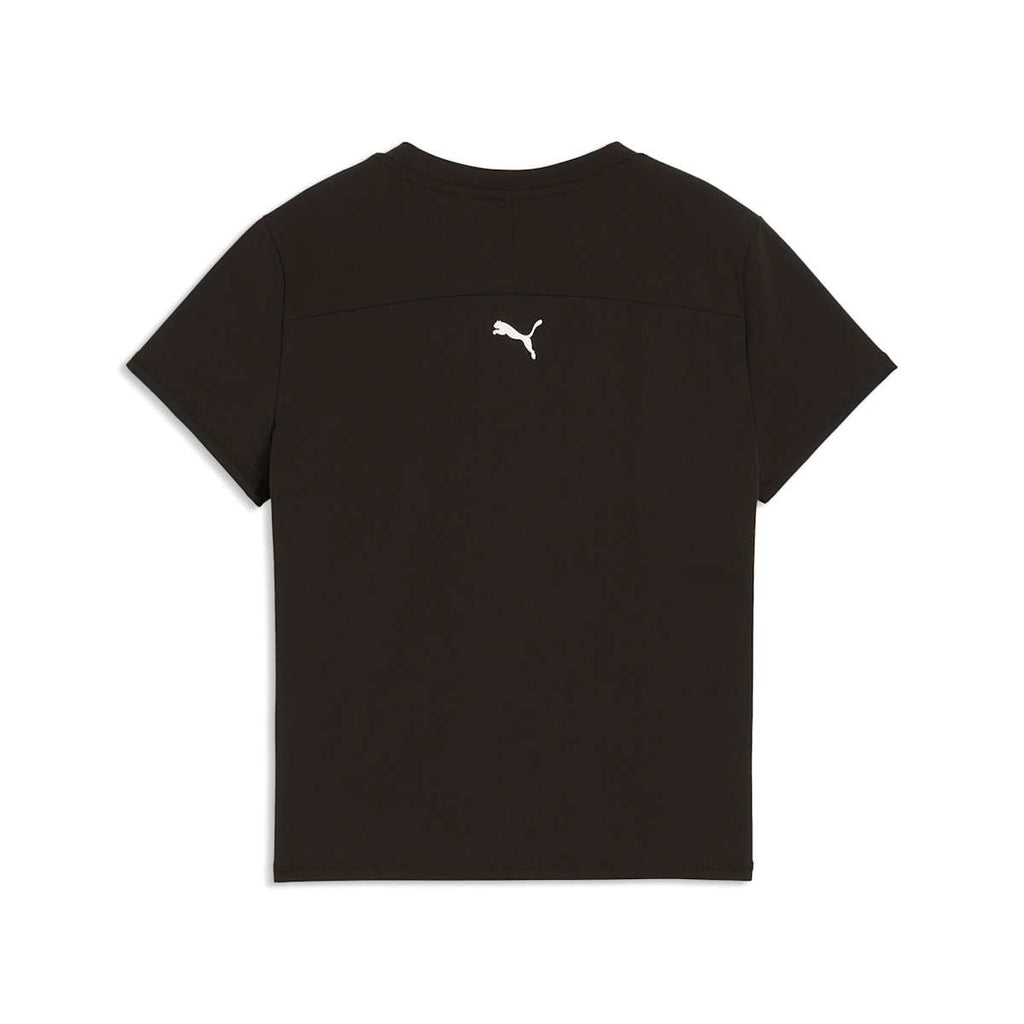 DARE TO Slim Half-Zip Warp-Knit Graphic Top Women - PUMA Black back view