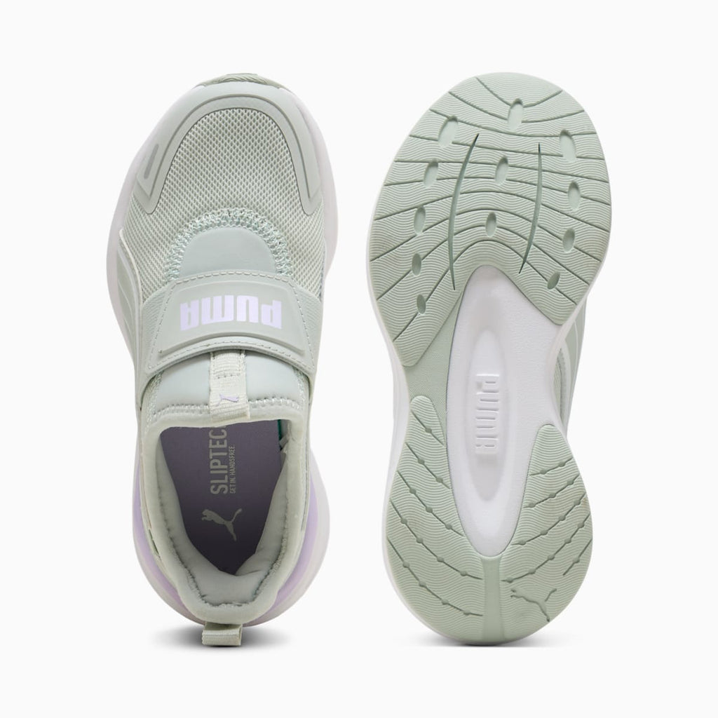PUMA Kruz PROFOAM 2 SLIPTECH Running Shoes Kids - Créme De Mint-PUMA White-Light Lavender - Side Profile - Medial