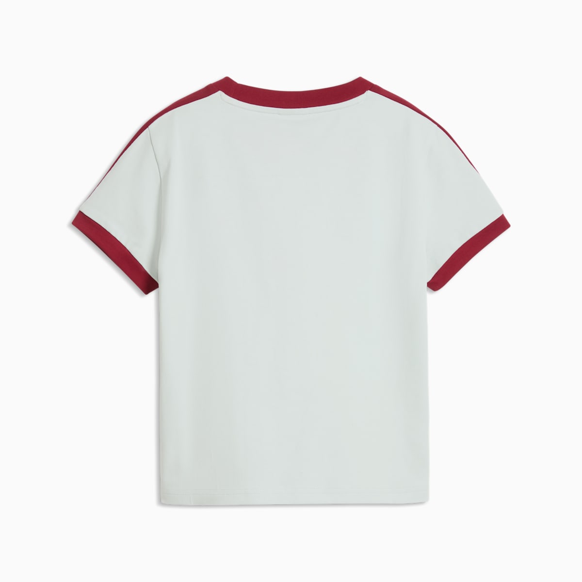 T7 Women's Slim Tee - Créme De Mint-Garnet Glow - back on white background