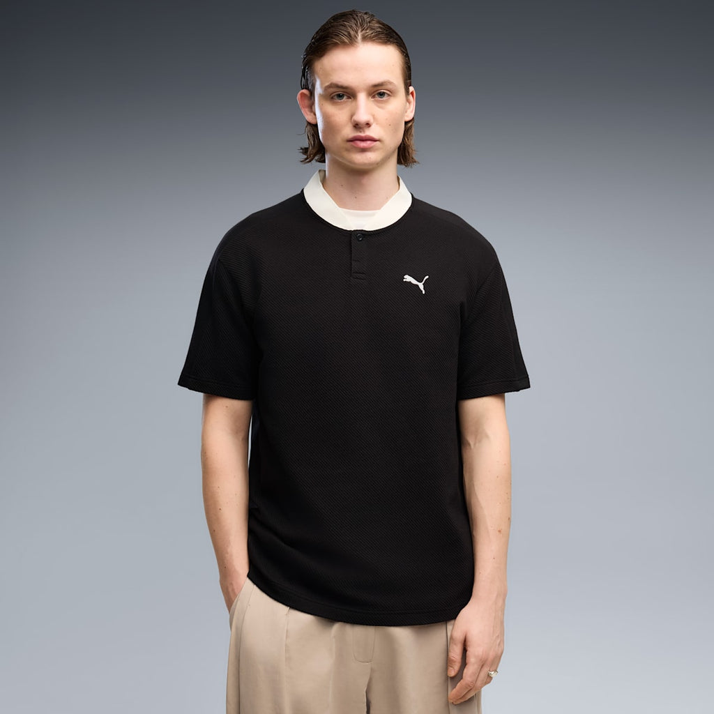 PUMA Class Relaxed Polo Men - PUMA Black - on model
