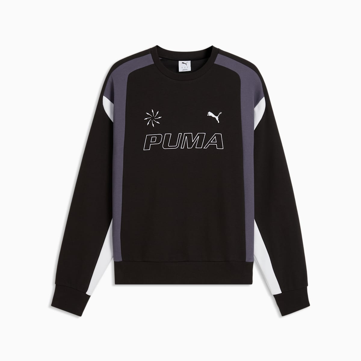 FUTURE.PUMA.ARCHIVE Relaxed Moto Crew Sweatshirt Unisex - PUMA Black - front on white background