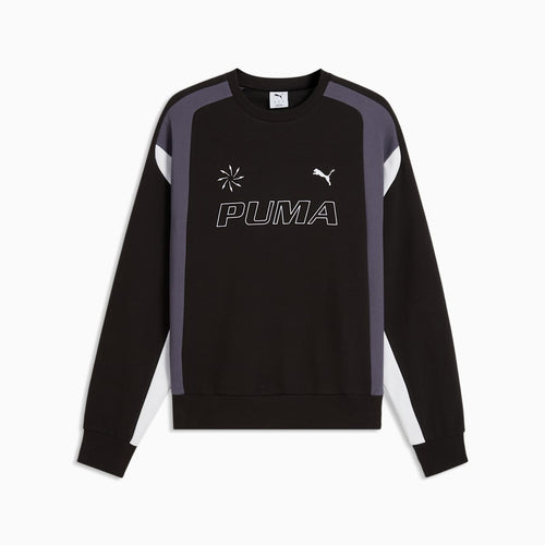 FUTURE.PUMA.ARCHIVE Relaxed Moto Crew Sweatshirt Unisex - PUMA Black - front on white background
