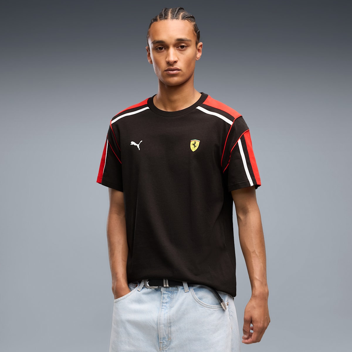 Ferrari MT7 Tee Men - PUMA Black - on model