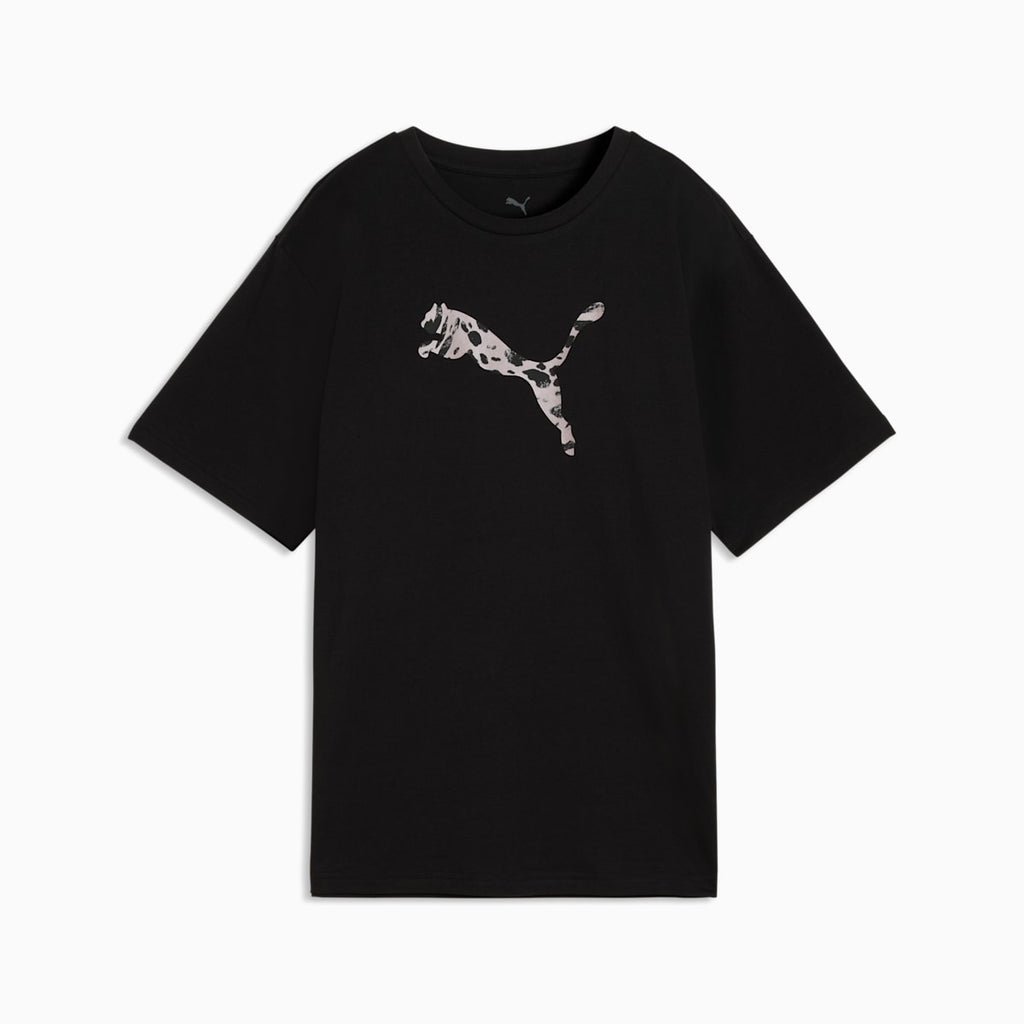 Essentials Graphic Animal Relaxed Tee Women - PUMA Black front view