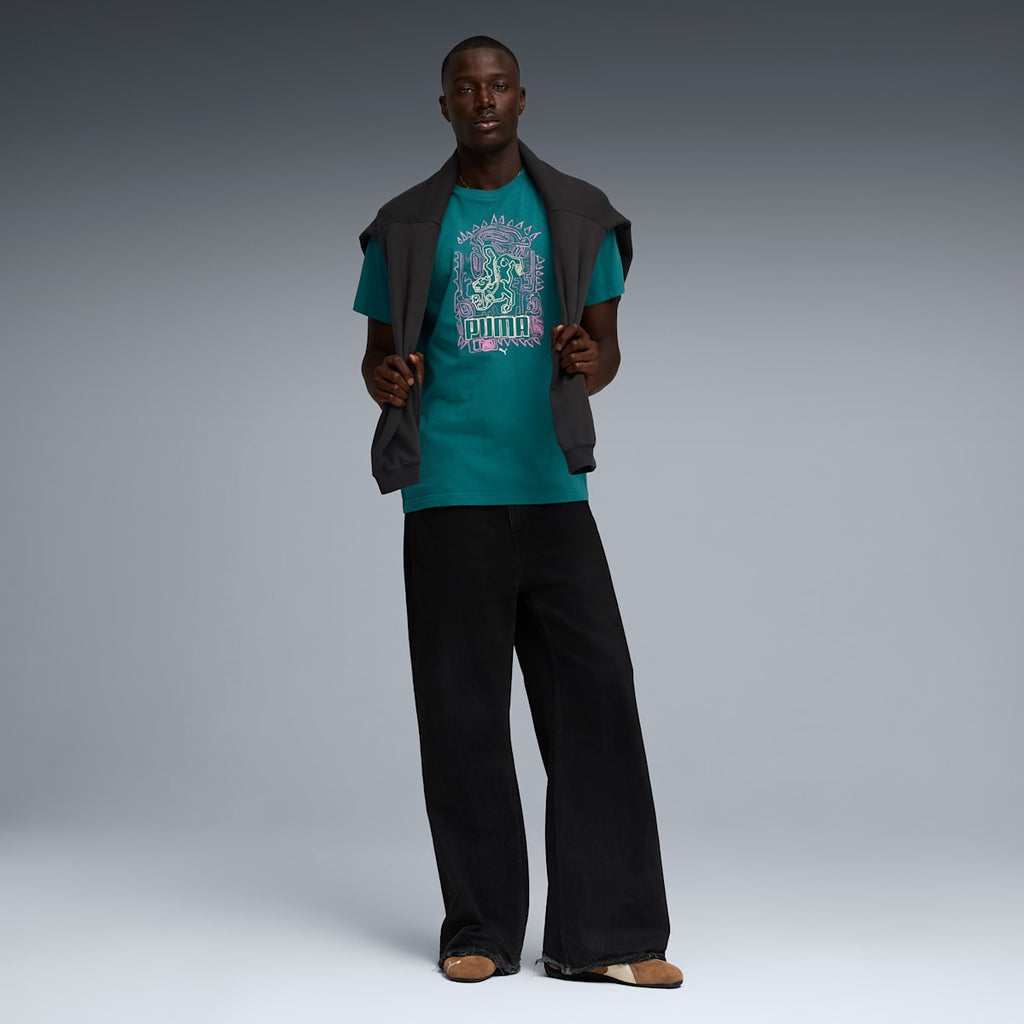 Graphic Hand-Drawn Tee Men - Emerald Ice image 3