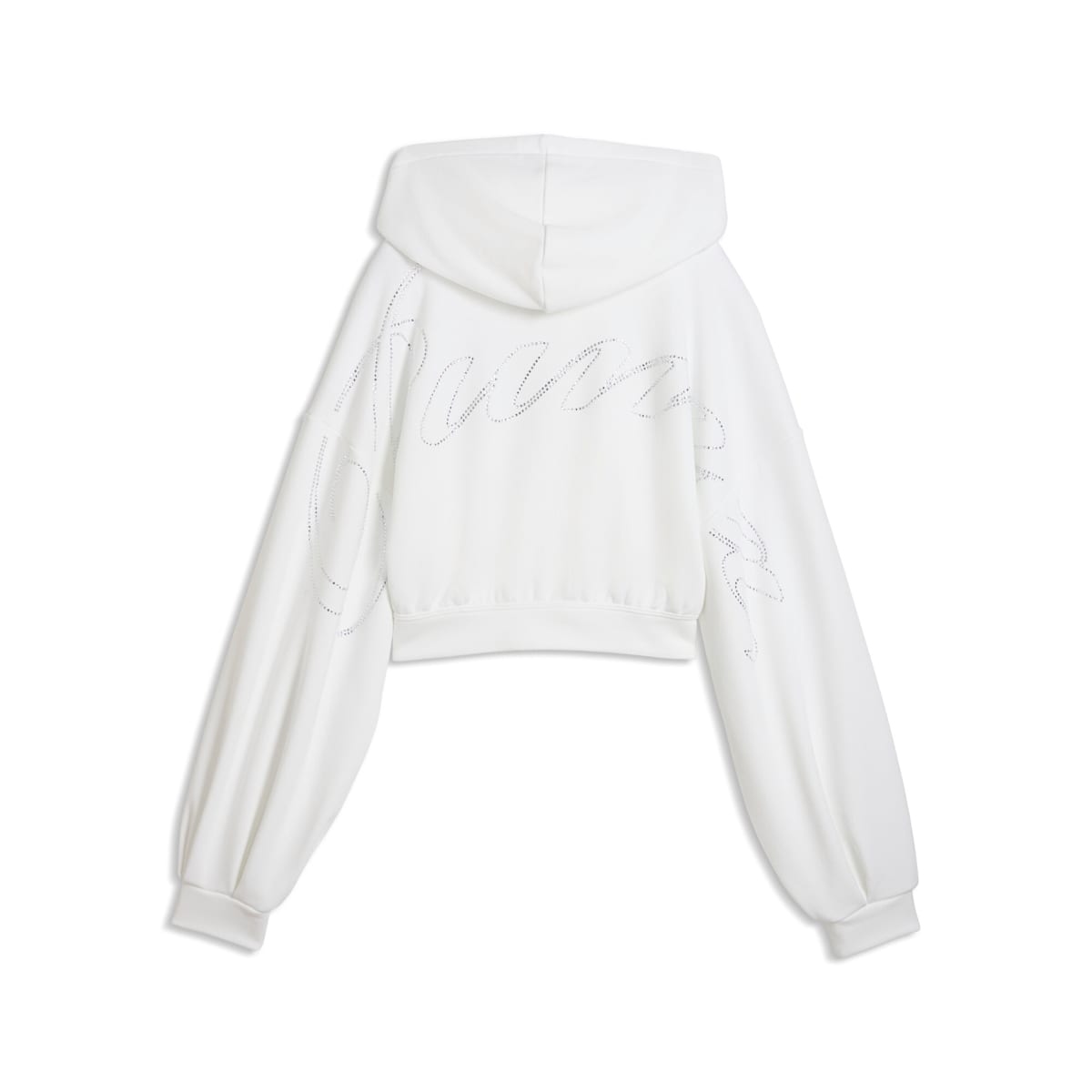 Essentials Graphic Bedazzled Full-Zip Hoodie Women - PUMA White back view