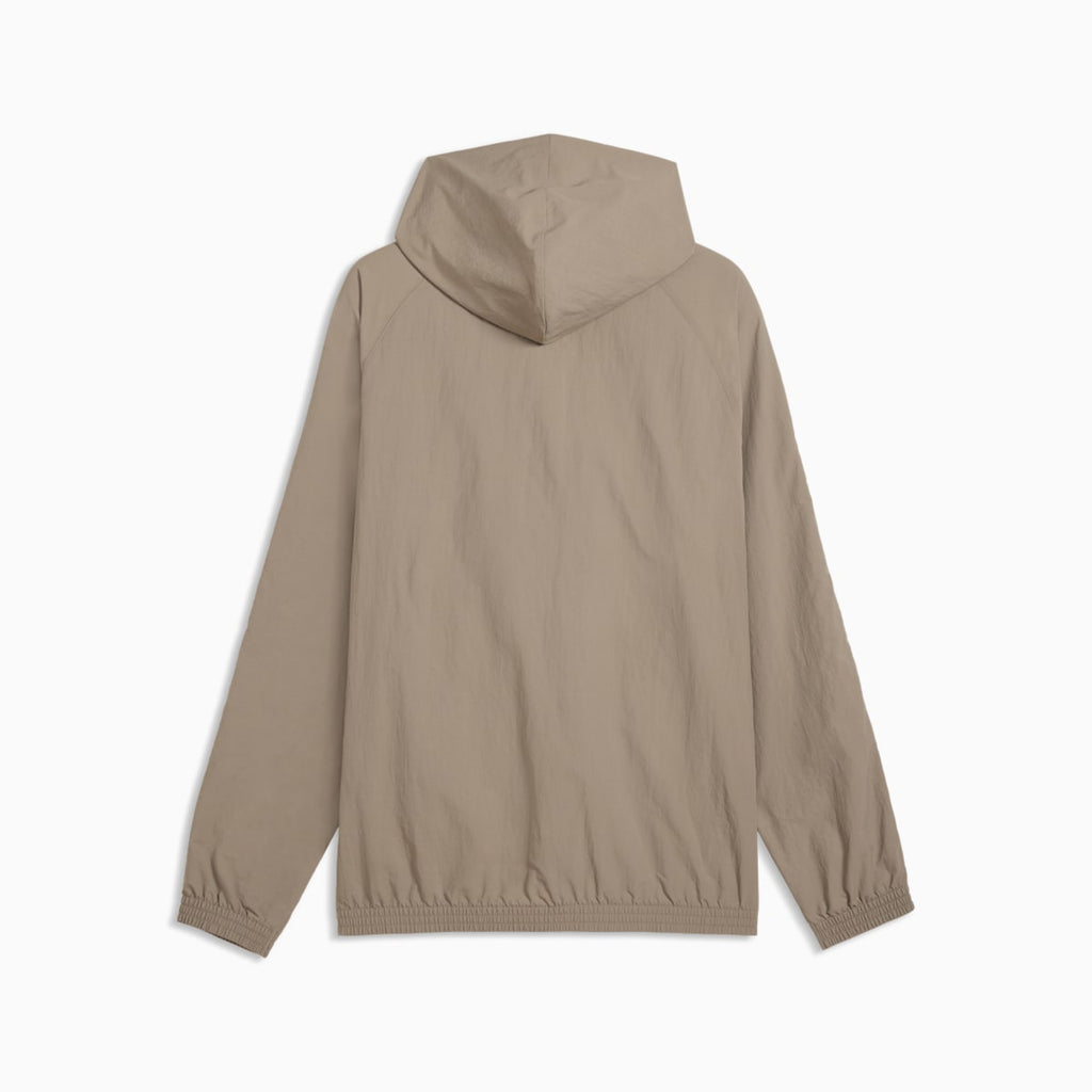 PUMA Class Men's Relaxed Pinnacle Half-Zip Hoodie - Mouse Gray - back on white background