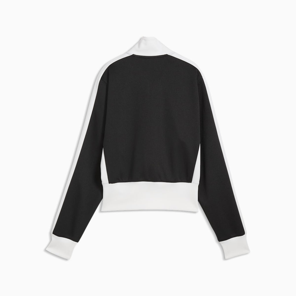 T7 Retro Track Jacket Women - PUMA Black-PUMA White - back on white background