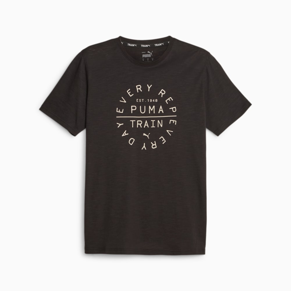 PUMA Emblem Graphic Tee Men - PUMA Black front view