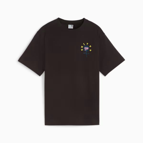 DOWNTOWN Relaxed Graphic Tee Black front view