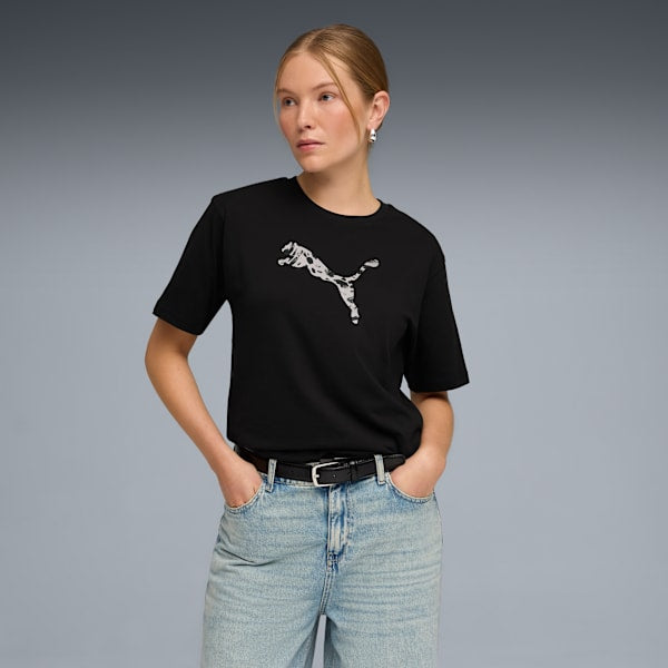 Essentials Graphics Animal Relaxed Tee Women - PUMA Black model view