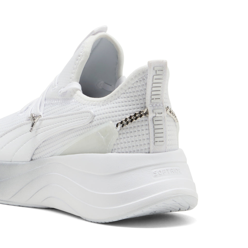PUMA SOFTRIDE Sabrina Polished Chrome Sneakers-White