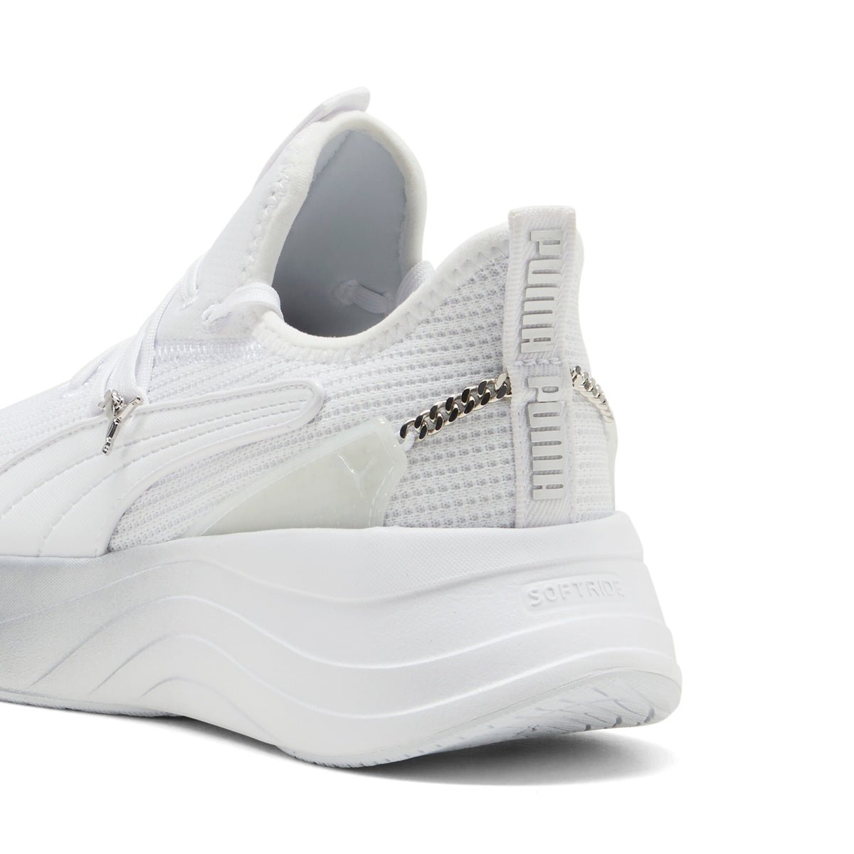PUMA SOFTRIDE Sabrina Polished Chrome Sneakers-White