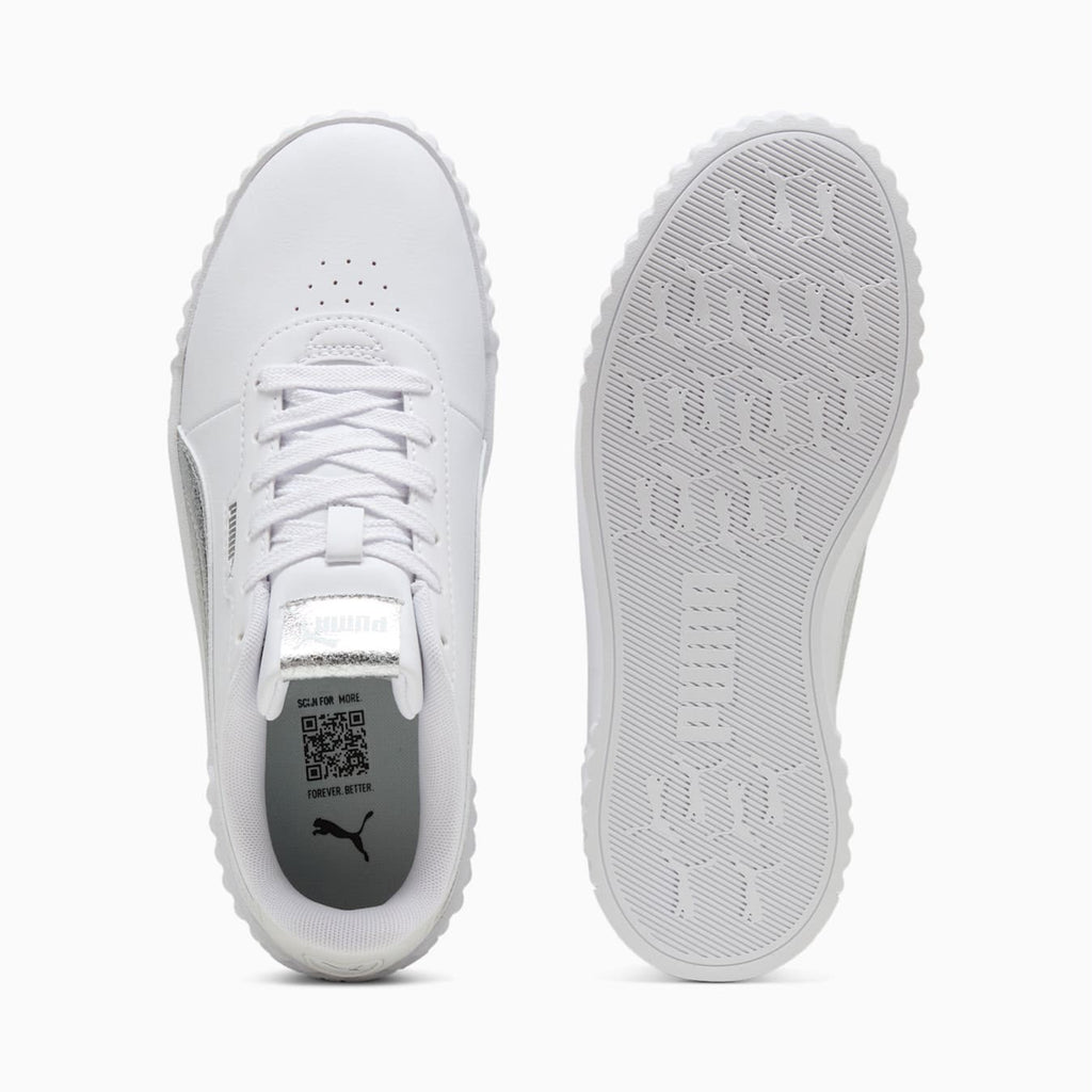 PUMA Carina 3.0 Metallic Glam Sneakers-White