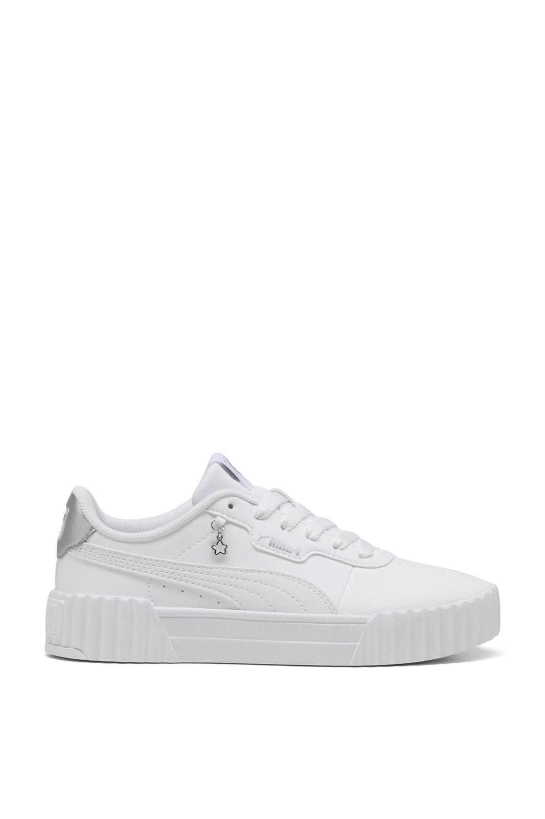 PUMA Carina 3.0 Charm Junior Sneakers-PUMA White-PUMA Silver